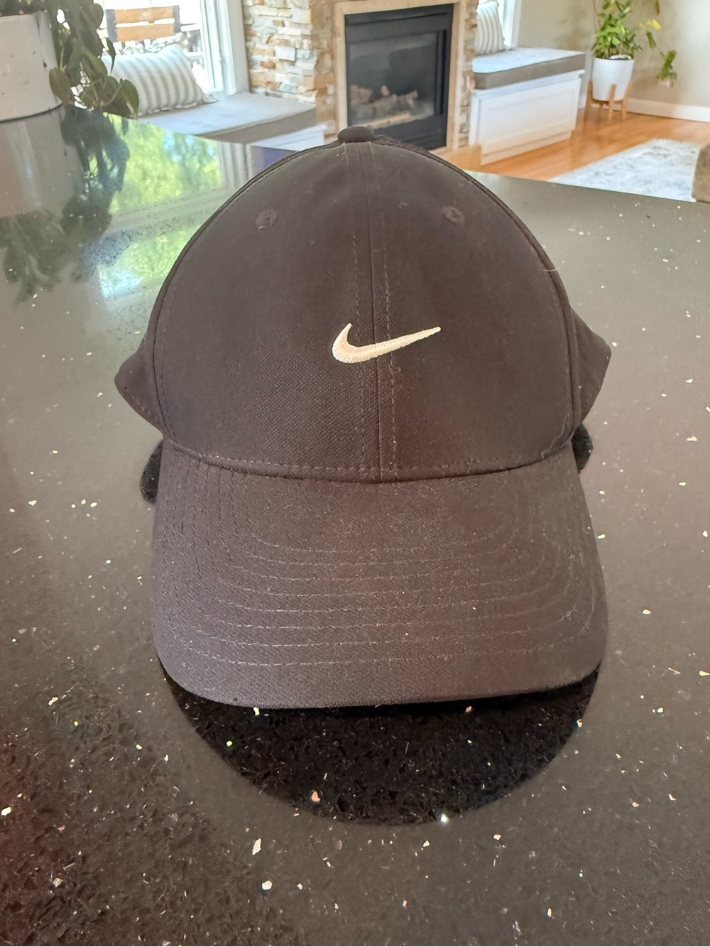 Nike Black Baseball Cap with White Swoosh
